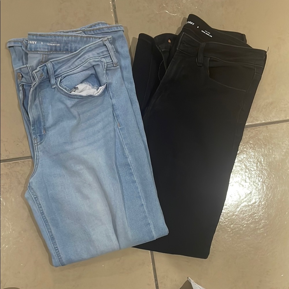 Old navy Light Blue and Black Jeans